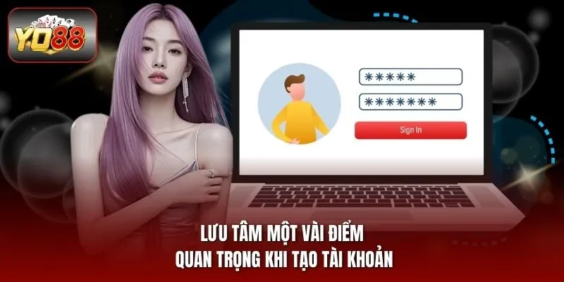 Lưu tâm một vài điểm quan trọng khi tạo tài khoản